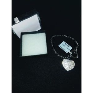 NWT Toggle Bracelet with Crystal Accented Heart